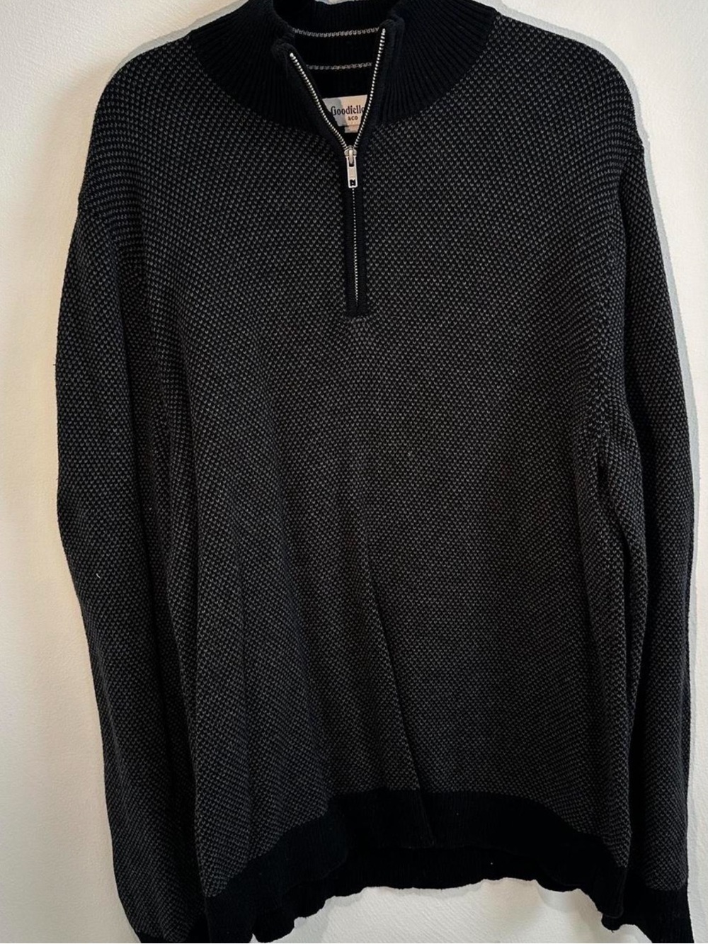 Goodfellow & Co Black Half-Zip Textured Knit Pullover